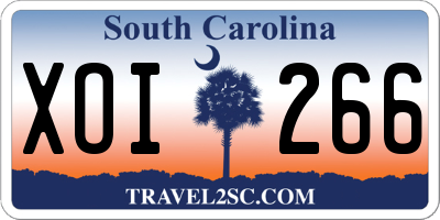 SC license plate XOI266