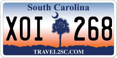 SC license plate XOI268