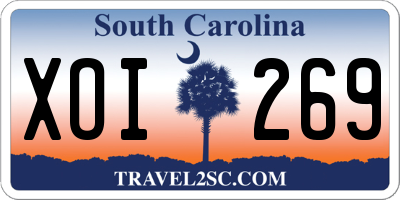 SC license plate XOI269