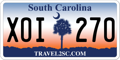 SC license plate XOI270