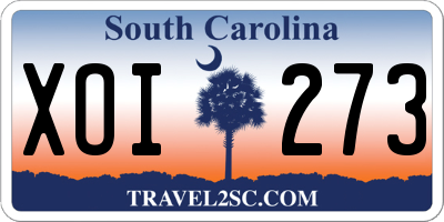 SC license plate XOI273