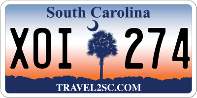 SC license plate XOI274