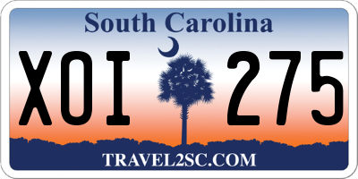 SC license plate XOI275