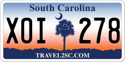 SC license plate XOI278