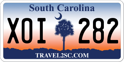 SC license plate XOI282