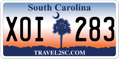SC license plate XOI283