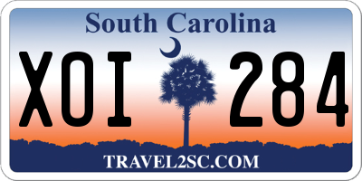 SC license plate XOI284