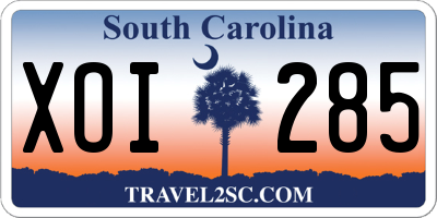 SC license plate XOI285
