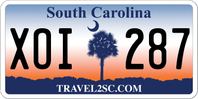 SC license plate XOI287