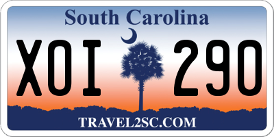 SC license plate XOI290
