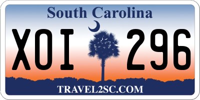 SC license plate XOI296