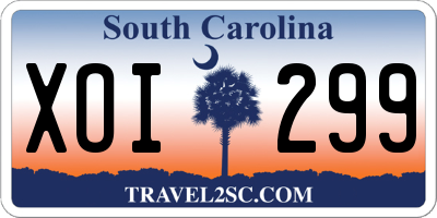 SC license plate XOI299