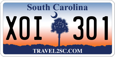 SC license plate XOI301