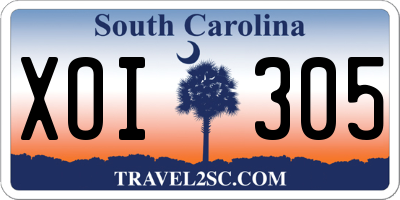 SC license plate XOI305