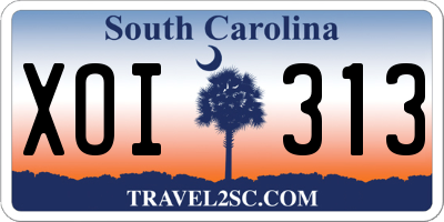 SC license plate XOI313