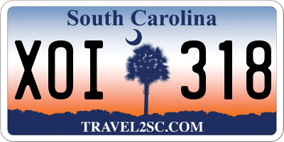 SC license plate XOI318