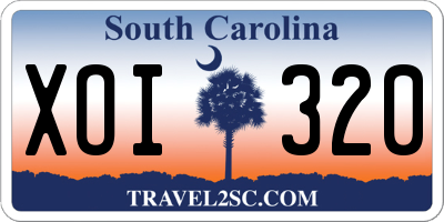 SC license plate XOI320