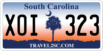 SC license plate XOI323