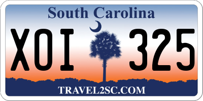 SC license plate XOI325