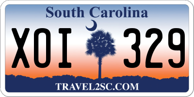 SC license plate XOI329