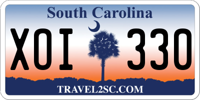 SC license plate XOI330