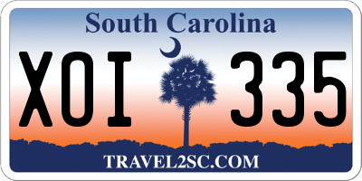 SC license plate XOI335