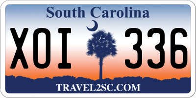 SC license plate XOI336