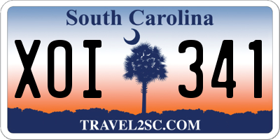 SC license plate XOI341