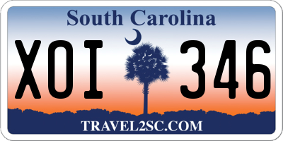 SC license plate XOI346