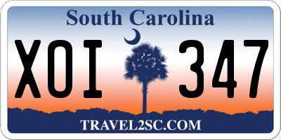 SC license plate XOI347