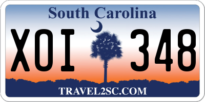 SC license plate XOI348