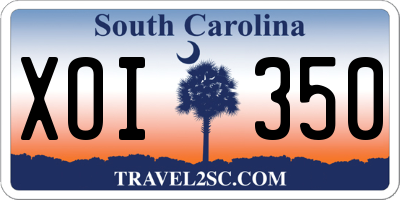 SC license plate XOI350