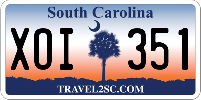 SC license plate XOI351