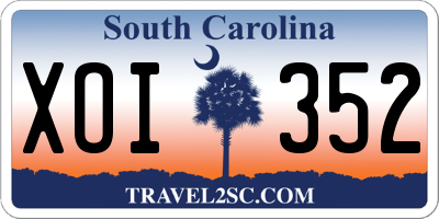 SC license plate XOI352