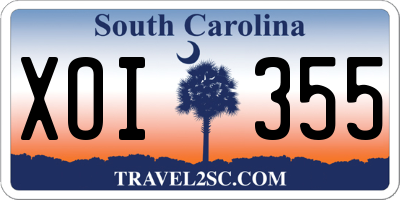 SC license plate XOI355