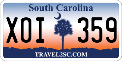 SC license plate XOI359
