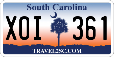 SC license plate XOI361