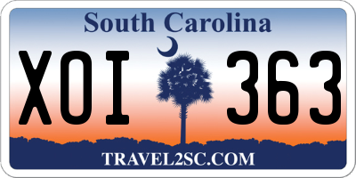 SC license plate XOI363