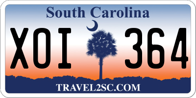 SC license plate XOI364