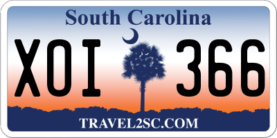 SC license plate XOI366