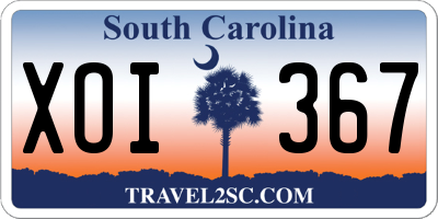 SC license plate XOI367