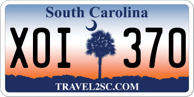 SC license plate XOI370