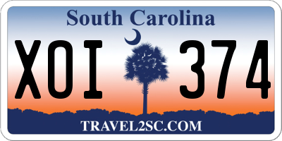 SC license plate XOI374