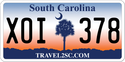 SC license plate XOI378