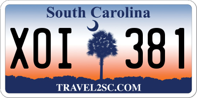 SC license plate XOI381