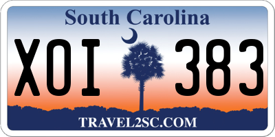 SC license plate XOI383