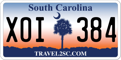 SC license plate XOI384