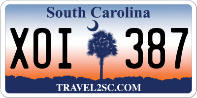SC license plate XOI387