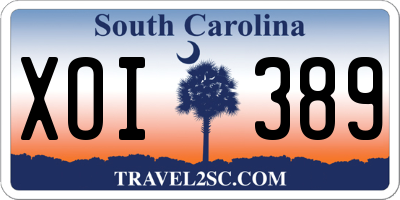 SC license plate XOI389