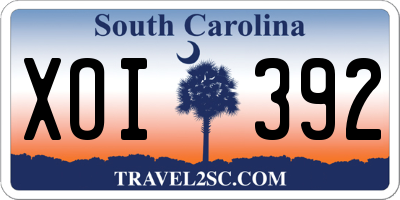 SC license plate XOI392
